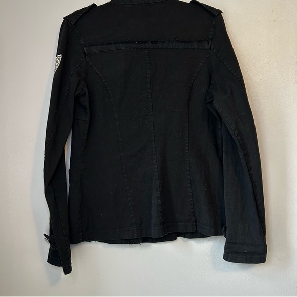 Fantaisy Woman’s Black Utility Jacket w/ Y2K Patch Detail – Size L - Picture 9 of 12